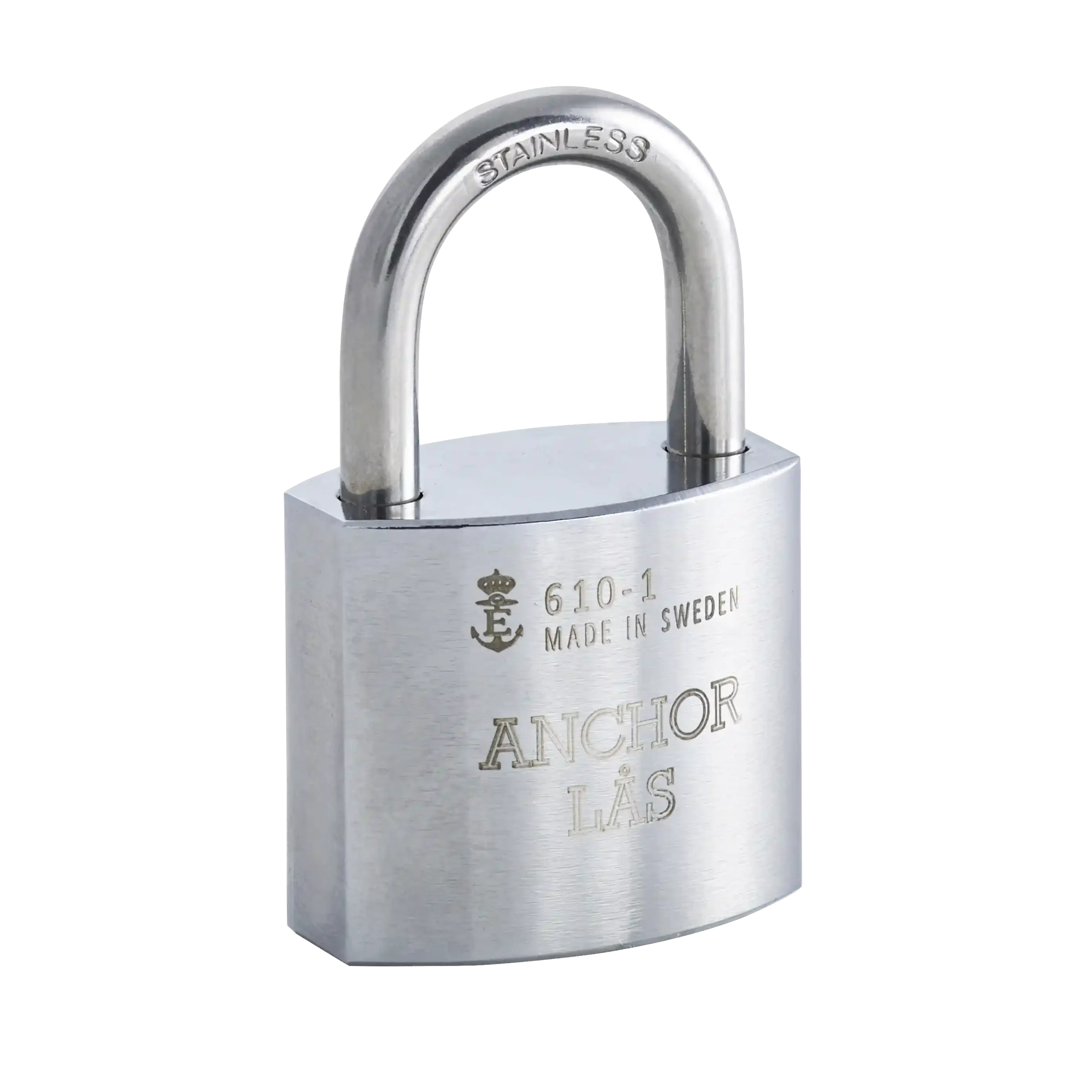 Anchor LAS 610-1S 20 Small Padlock – Stainless Steel, CEN Grade 2, Disc Cylinder, 6 Discs, 15,000 Combos, Includes 2 Keys (Swedish Made)